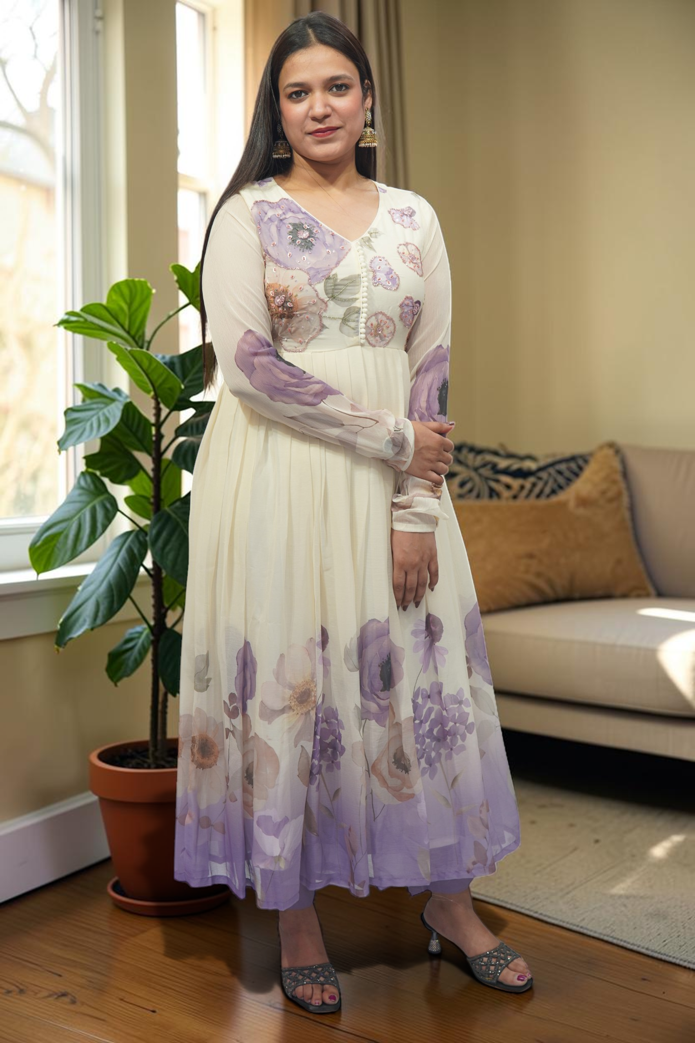 Pastel Seafoam Green Anarkali Set