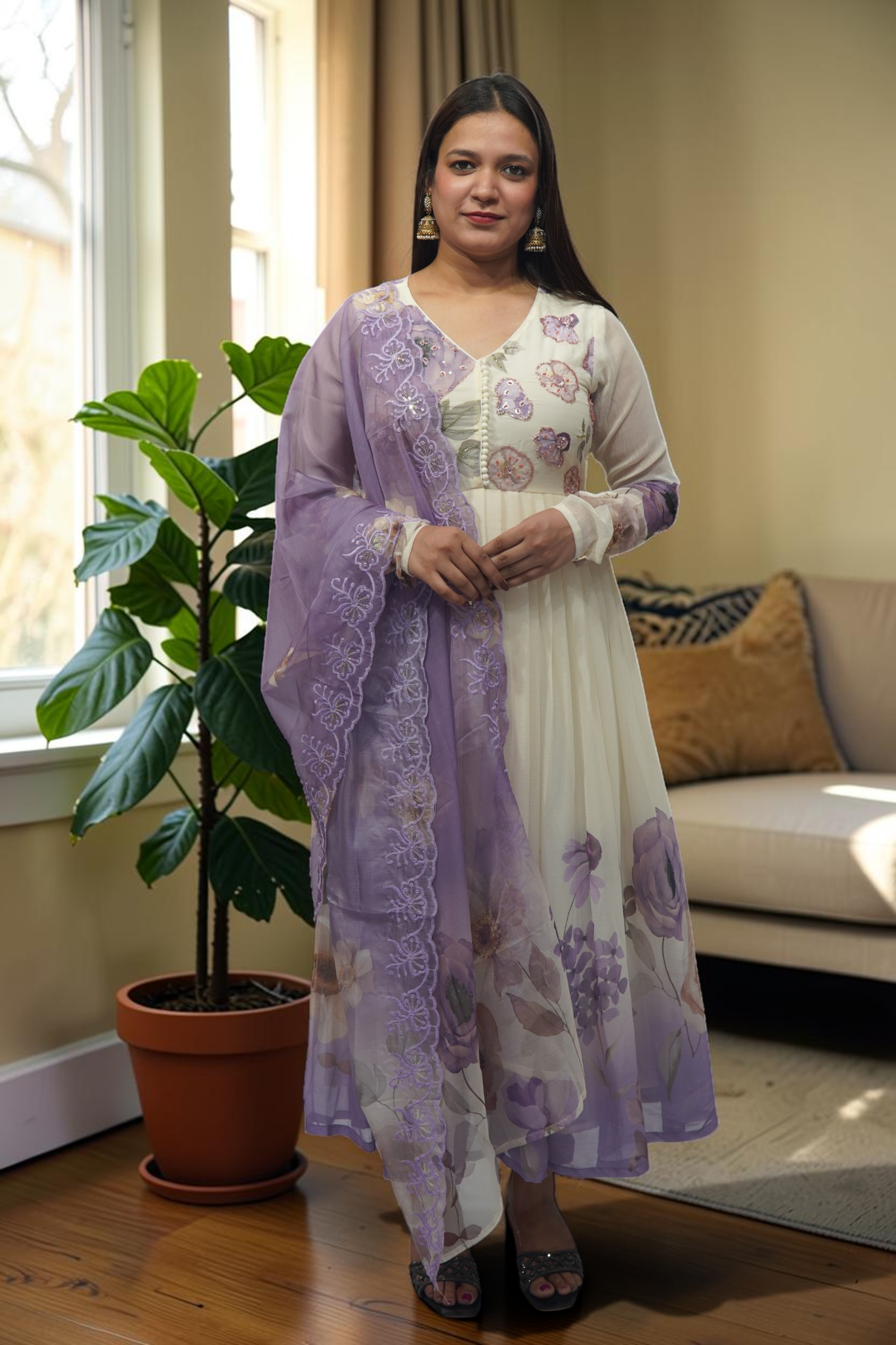 Pastel Seafoam Green Anarkali Set