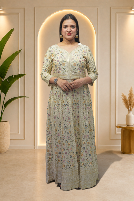 Ivory Pearl-Encrusted Sharara Set